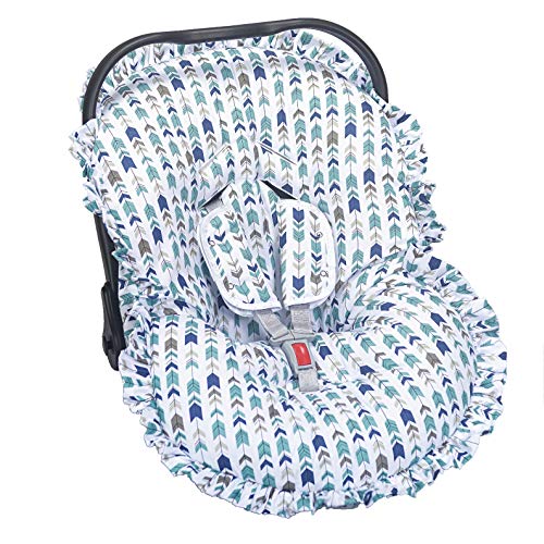 Capa Bebe Conforto Estampado e Protetor de Cinto, Batistela Baby, Azul Marinho