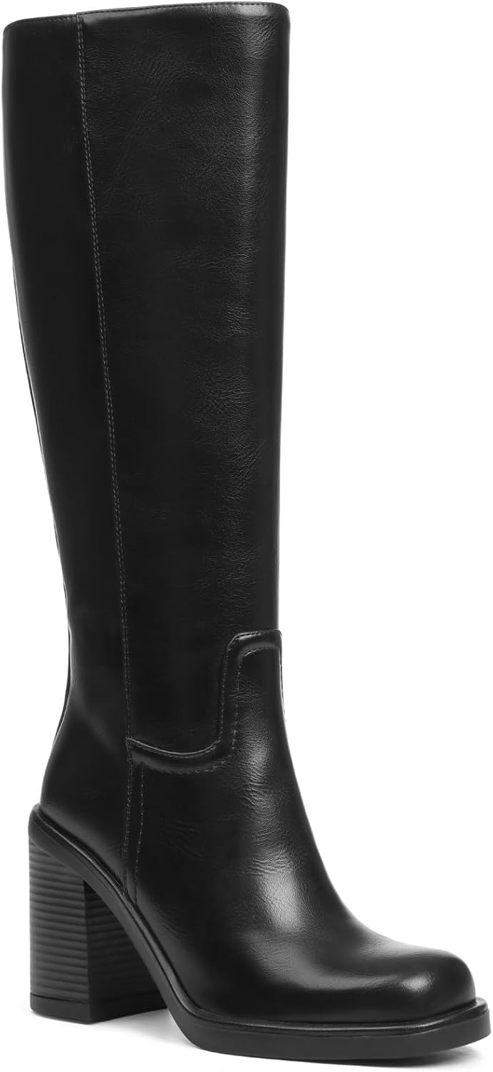 Uacllcau Women's Knee High Boots - Comfortable Wide Calf