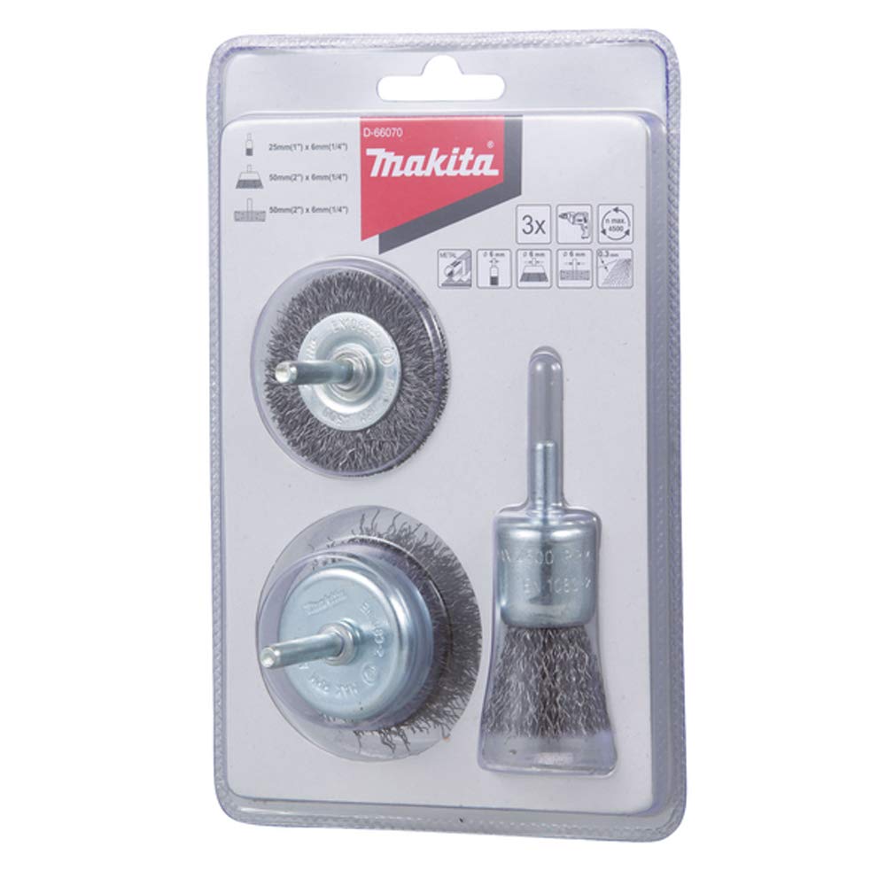 Makita D-66070 3 Piece Wire Brush Set