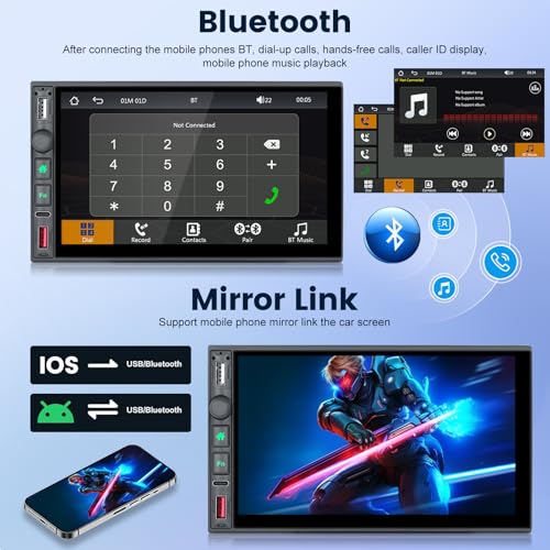 Radio Doble Din Inalámbrico con Pantalla Táctil HD 7" miniatura 4