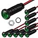 Gebildet 10pcs LED Kunststoff Kontrollleuchte AC/DC 12-24V Montageloch Größe 6mm (Grün)