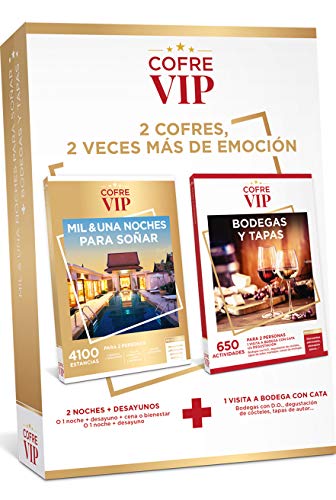 CofreVIP Caja Regalo MIL & UNA Noches para SOÑAR + BODEGAS Y Tapas para Dos Personas (2 Regalos en...