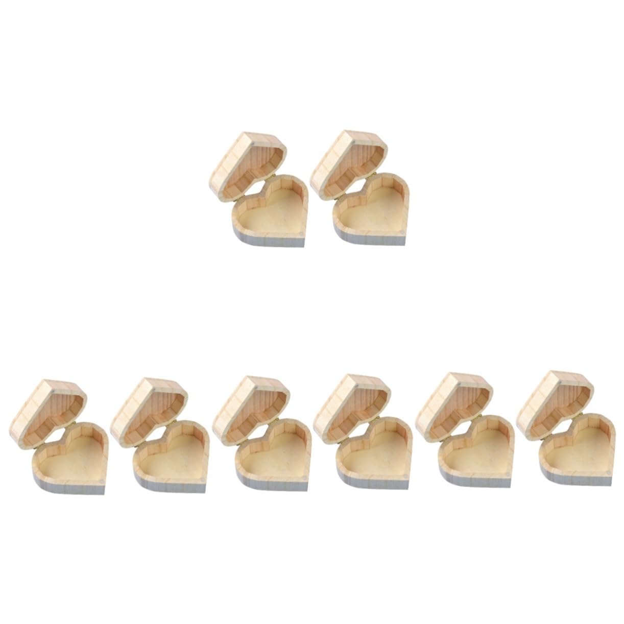 Boîtes bois forme de cœur à offrir : coffret bijoux romantique pour bagues et colliers
