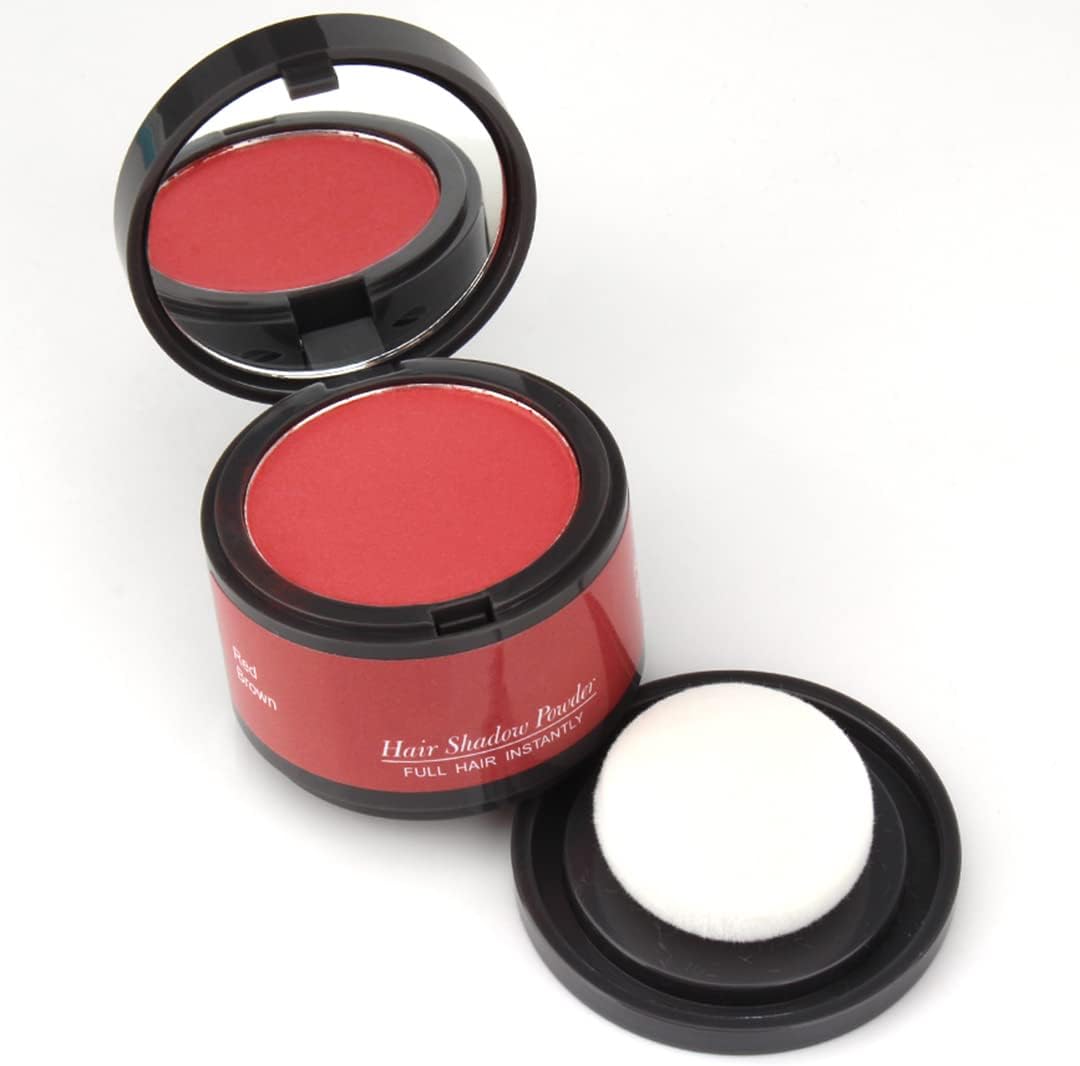 Gowwim Hairline Powder (Red-Brown Bright) Root Dye - Instant Color Shadow Cover Gray Roots, Touch-Up, Thin Hair Powder 4g