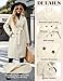 Wiepux Women's Mid-length Autumn and Winter Long Trench Coat With Belt, Elegant Double Breasted Pea Coat,Beige,L