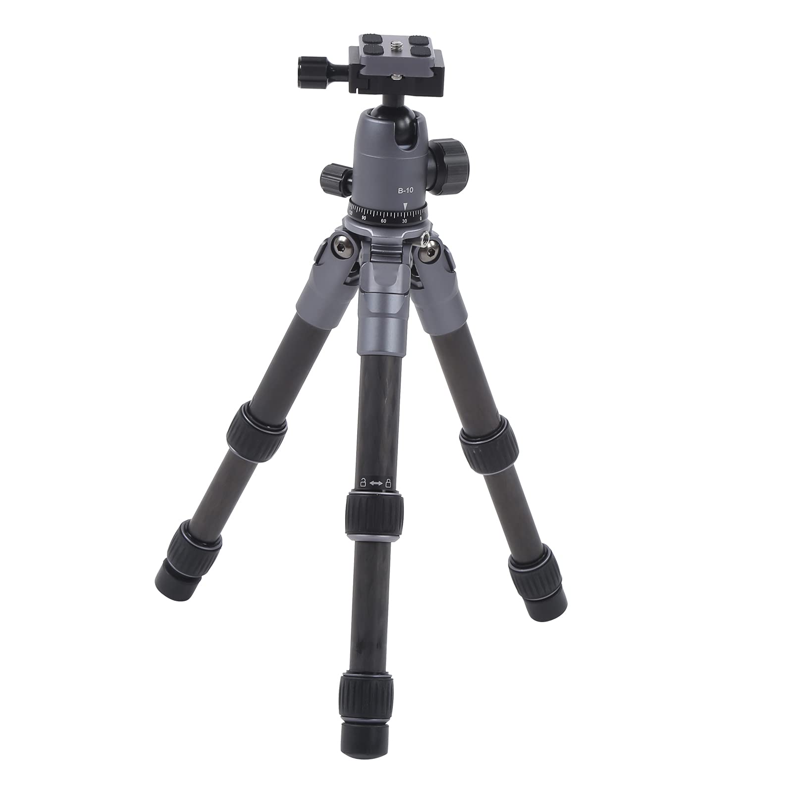 Srliya Mini Treppiede con Testa a Sfera con Rotazione a 360°, Supporto Leggero in Fibra di Carbonio per Video Macro