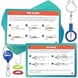 HOOK-EZE Complete Fishing Knot Tying Guide Kit|Includes Waterproof Guide to 13 Essential Knots, Knot Tying Tool, Practice Hook & Lines, Zinger Retractor|Fly Fishing Gifts & Stocking Stuffers for Men