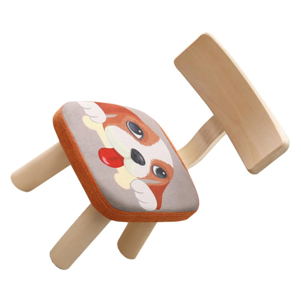 Tabouret en bois et coton lin KICHOUSE siège sûr pour tout-petits