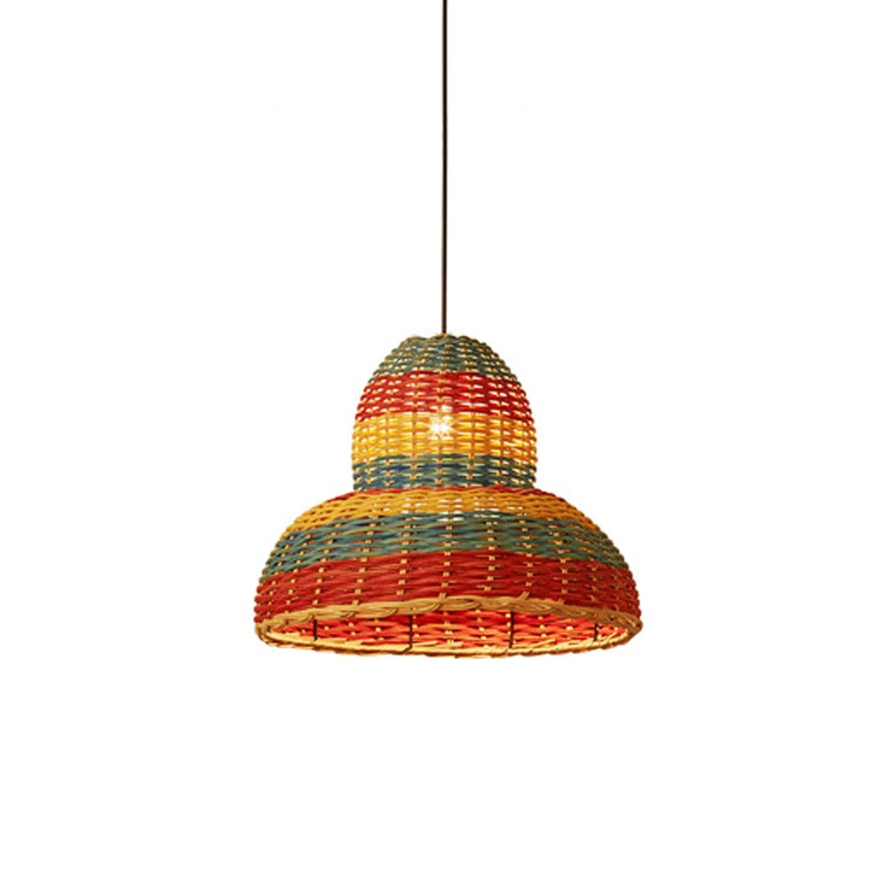 Lampe suspendue vintage rotin pour éliminer l'éclairage agressif du plafond