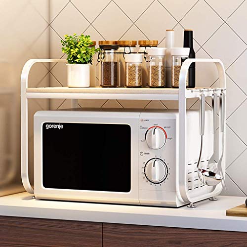 Rack micro-ondes blanc pour libérer l'espace du plan de travail