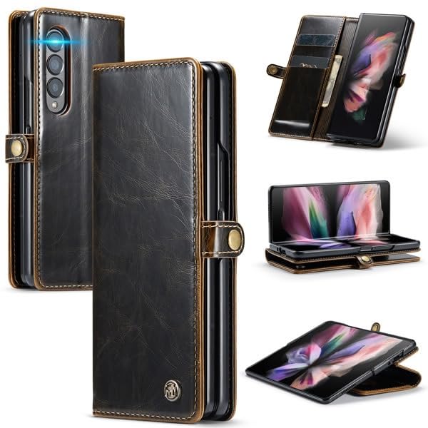 ClickCase for Samsung Galaxy Z Fold 4 Soft Faux Leather Flip Hard PC Back Case Lightweight Slim Case Cover for Samsung Z Fold 4 5G (Coffee Brown) (B0CQMD6HN2) Amazon Price History, Amazon Price Tracker