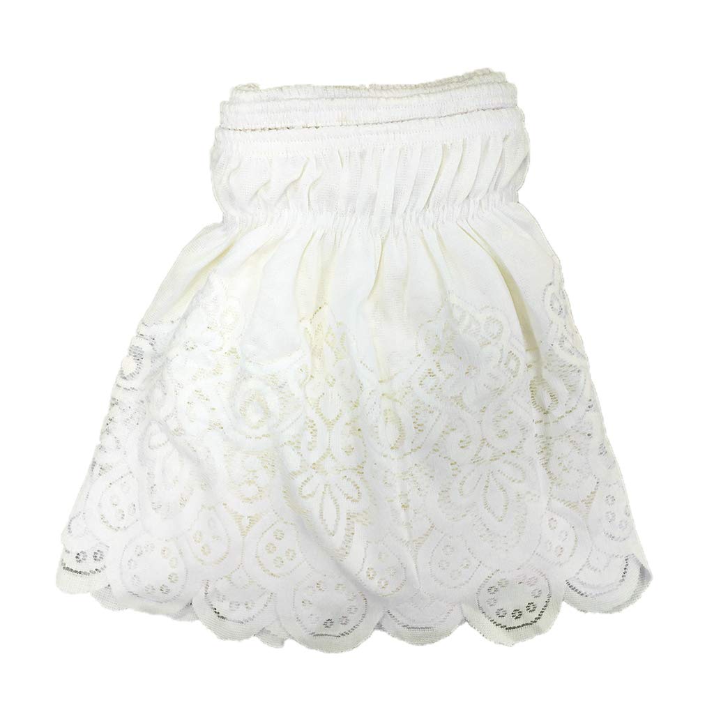 Vintage Crochet Lace Ruffle Elastic Band Bed Skirt Beige 2_100x200cm-image-45