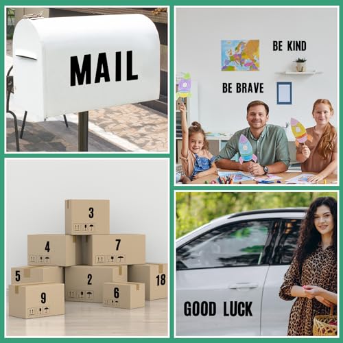Image of Qilery 32 Sheets 3 Inch Letter and Number Stickers Self Adhesive Vinyl Letters Alphabet Stickers Big Font Letters Number Tags for School Classroom Home Mailbox Decor (Black)