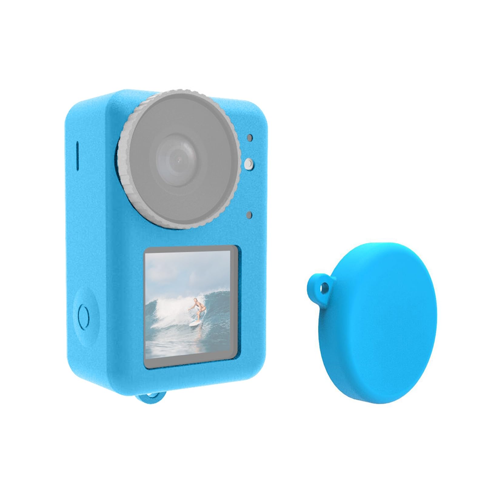 PULUZ Silicone Protective Case for DJI Osmo Action 5 Pro/4/3 with Lens Cap,Dust-Proof,Slim Durable Lightweight Rubber Soft Silicone Camera Protective