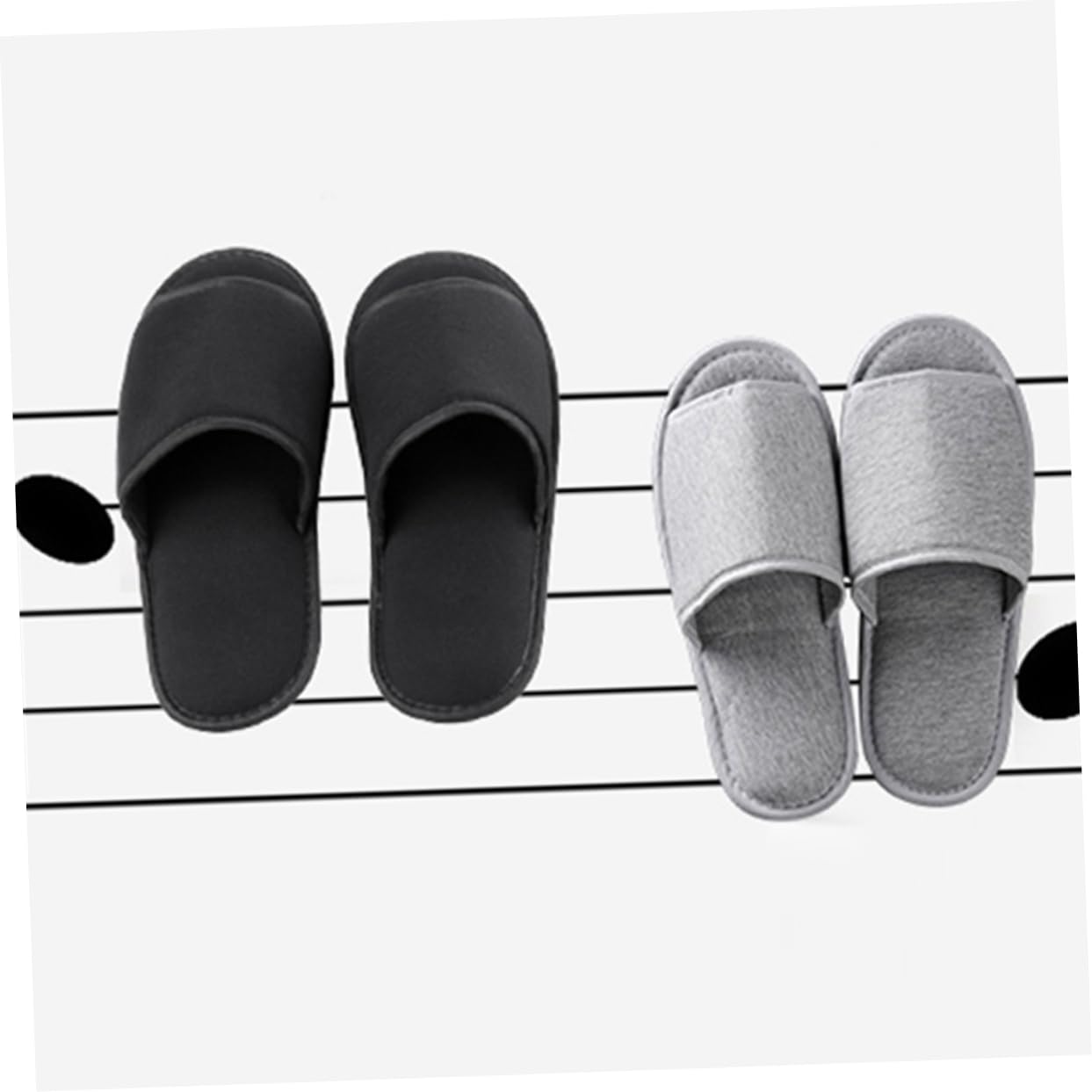 FRCOLOR Travel-friendly Slippers 2 Pairs Ultra-lightweight Foldable Disposables Soft Fabric for Home Hotel Spa Salon