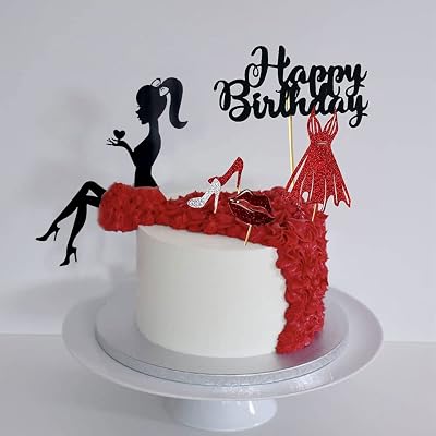 chinese dress ladies Mid Century Mini Cake Toppers