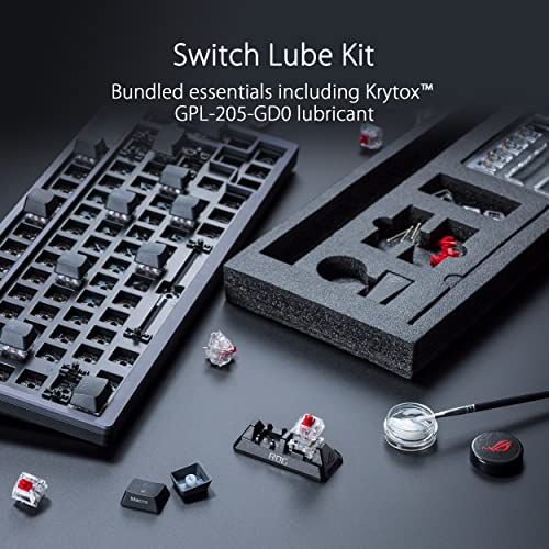 Image of ASUS ROG Azoth Wireless Mechanical Gaming Keyboard - 75% TKL, Tri-Mode Connectivity, Hot Swappable Pre-lubed ROG NX Storm Clicky Switches, PBT Keycaps, RGB, OLED Display, PC /Mac Support - Black