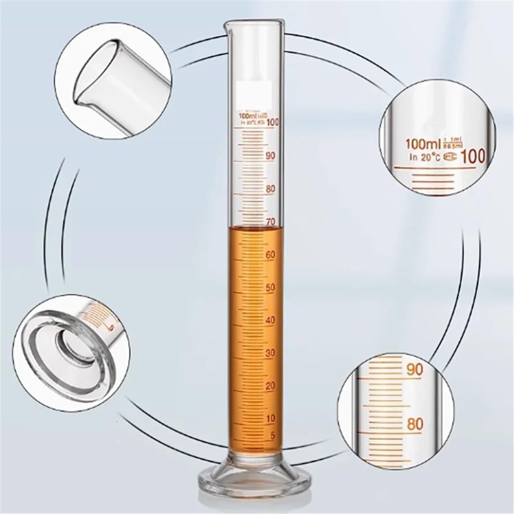 Cristalería de Laboratorio Probeta graduada de vidrio de 100 ml for petróleo, cilindro de medición con cilindro graduado