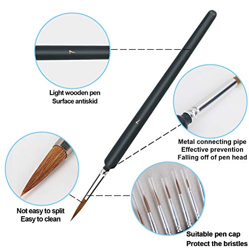 Image of 11 Pieces Fine Detail Paint Brush Miniature Small Thin Painting Brushes Kit Micro Artist Acrylic Paints Brush Set