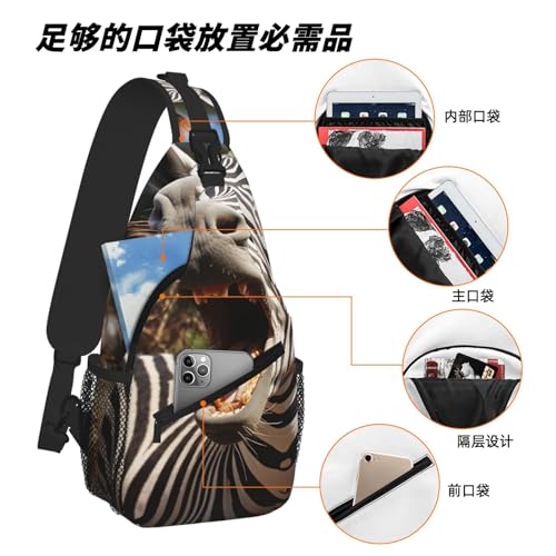Bolso Sling para Mujer y Hombre Mochila Casual Negra miniatura 6