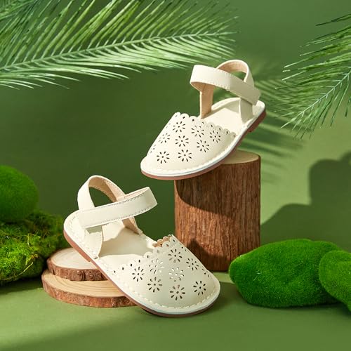 Image of Felix & Flora Toddler Girls Sandals Soft Rubber Princess Flat Shoes Flower Girl Shoes