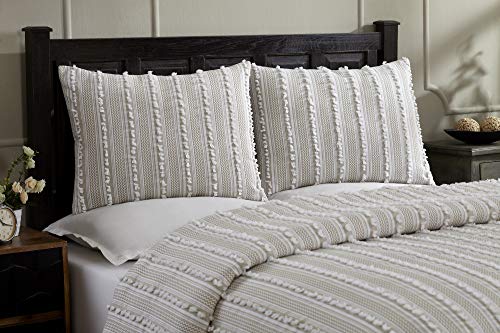 Better Trends Anglique Comforter Collection 100% Cotton Tufted Unique Luxurious Soft Plush Woven Machine Washable Tumble Dry, King, Taupe #TOP1