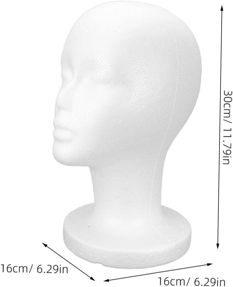 Ipetboom 2pcs Foam Mannequin Heads for Wigs and Hats Bald Head Display Stand for Female and Male Hat Holder Retail and Styling Use