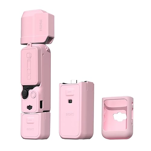 BRDRC Pocket 3 Silicone Cover, Protective Case Lens Protector Scratch-Resistant Sleeve Skin Compatible with DJI OSMO Pocket 3 Creator Combo Accessories(Pink) - Pink for Pocket 3 Creator Combo