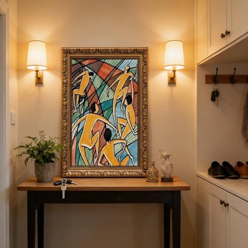 Impression sur toile expressionnisme abstrait vibrant pour décoration murale