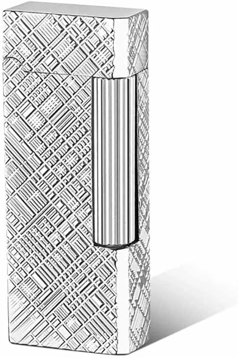 Classic Butane Lighter Metal Side Slide Lgnition Refillable Soft Flame Lighter for Women and Men Collection, Butane is Not Included (Silver)