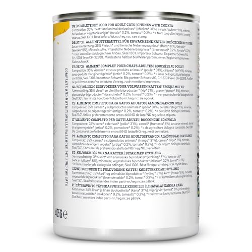 YARRAH Bio Katzenfutter Bröckchen Huhn 405g, 12er Pack (12 x 405 g)