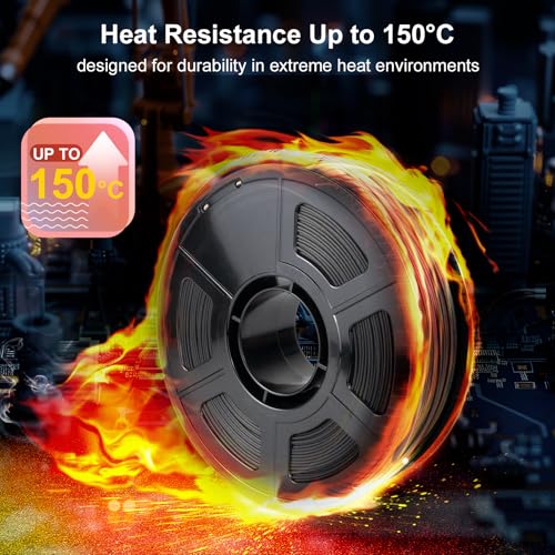 Image of IEMAI PAHT Carbon Fiber Nylon Filament 1.75mm Matte Black 1KG, Industrial PAHT-CF 3D Printer Filament Extremely High Temperature & Chemical Resistant, High Stiffness & Strength
