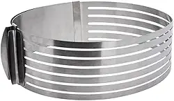 Aro Fatiador De Bolo Ajustável Em Aço Inox Cortador Profissional De Camadas Uniformes Para Confeitaria E Uso Doméstico