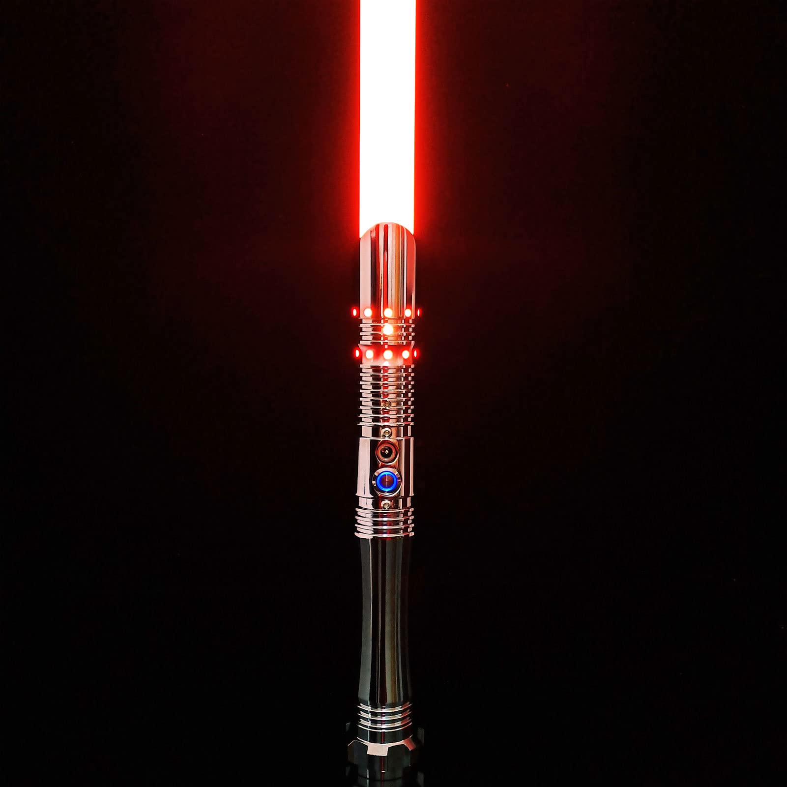 YQSABER RGB Light Saber, Metal Hilt, 12 Colors Changeable Sabers, Support Heavy Dueling, Force FX Saber for Adults, FOC Function, 12W LED,5 Sounds Fonts(Silver), E08black (E07Silver)