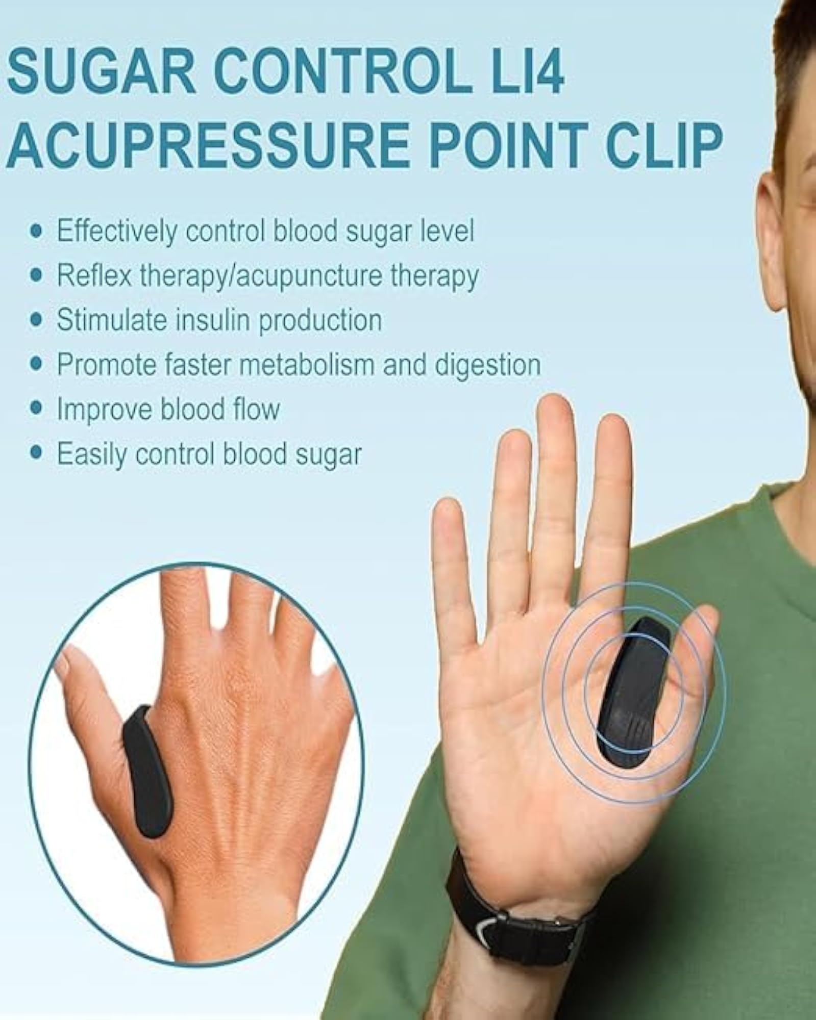 Acupressure Clip for Diabetics, Pack of 2
