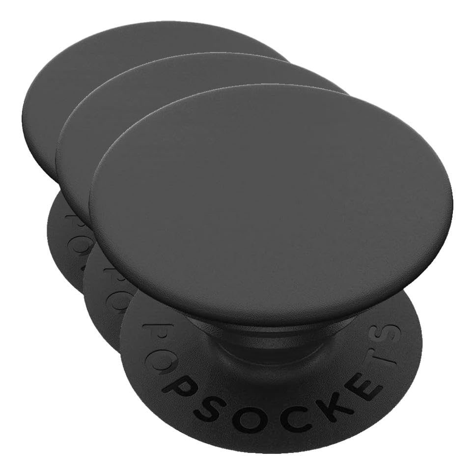 Image of PopSockets Adhesive Phone Grip, Holder, Phone Stand - Black (Pack of 3)
