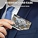 VstaDank Snow Owl Business Card Holder Fashion Aluminum Alloy Flip Cover Credit Card Holder High End Professional Name Cards Case Exquisite Pocket Metal Cards Holder for Work