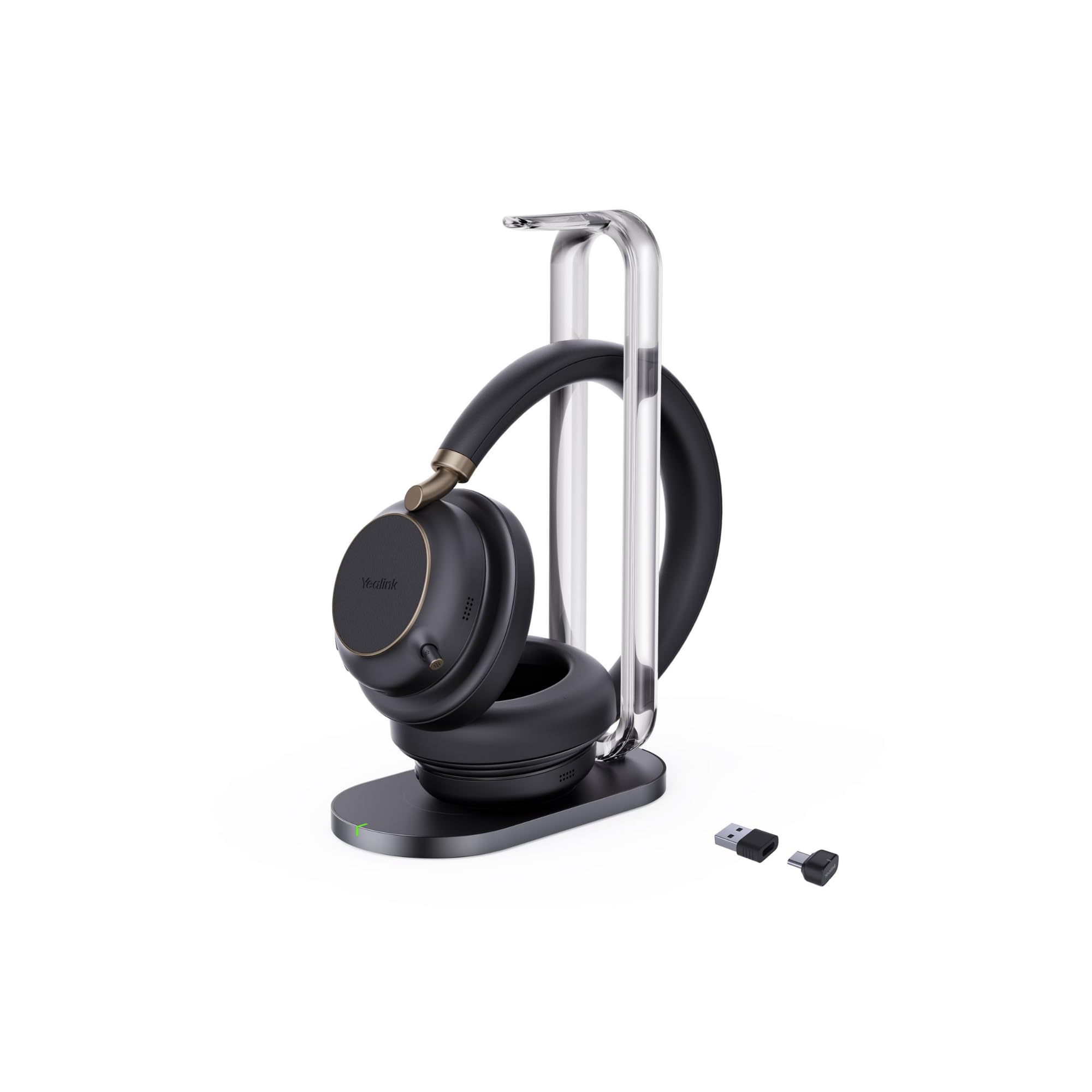 Yealink BH 76 Plus Teams Headset inkl. Ladeständer – Bluetooth, ANC, 40h Akkulaufzeit, USB-C/A, Schwarz