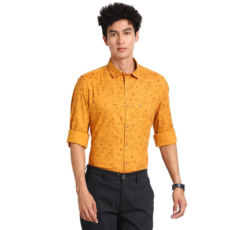 Chemise homme manches longues coton moutarde Turtle pour un style urbain branché