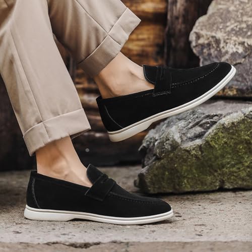 Men's Slip On Loafers Comfortable Soft Sole Suede Driving Shoes Breathable Lightweight Walking Travel Work Casual2