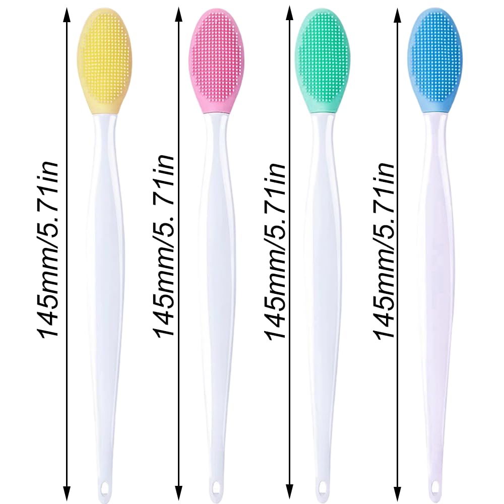 Pennello Esfoliante per Labbra in Silicone, 8 Pcs Pennelli per Labbra in Silicone, Spazzole per Labbra Morbido a Doppia Faccia, Spazzola Esfoliante per Labbra