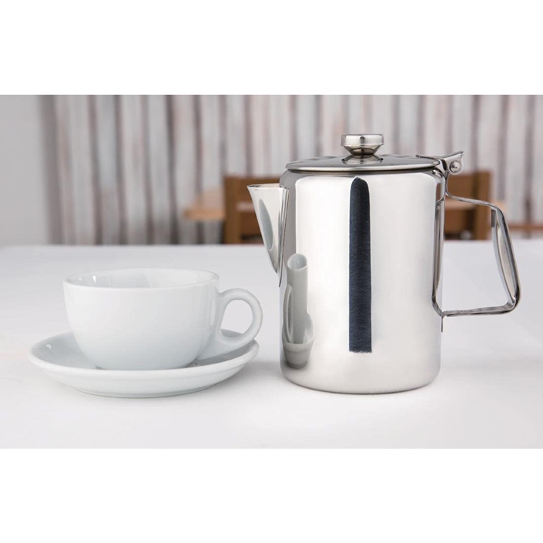 Olympia Concorde Coffee Pot Stainless Steel 32Oz Espresso Maker Italian, Silver, 0.9 Litres - Image 4