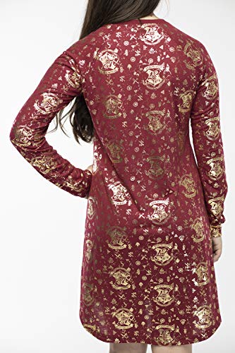 Harry Potter Hermione Hogwarts Gold Logo Crest Nightgown Sleepshirt Holiday Pajama3