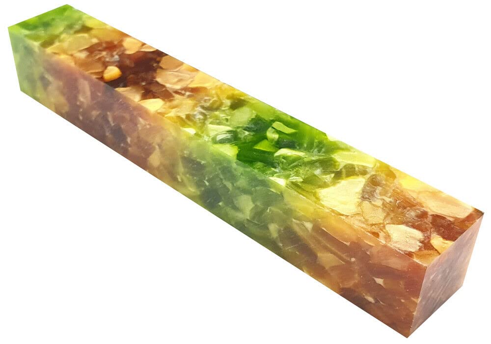 CHARNWOOD Woodturning AB07 Crush Acrylic Pen Blank - Green and Orange