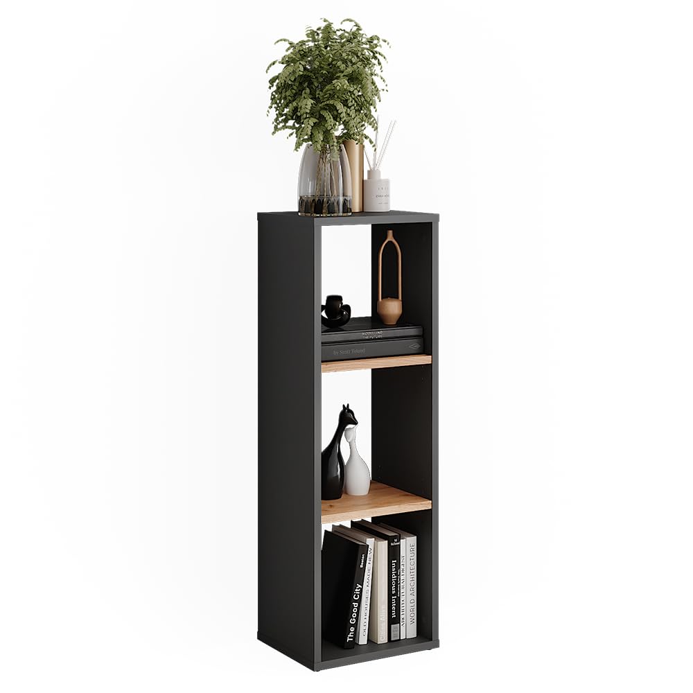 Vicco Estantería de pie Orlando, Antracita/Roble Dorado, 30 x 90.5 cm, con estantes Ajustables para un Uso Flexible