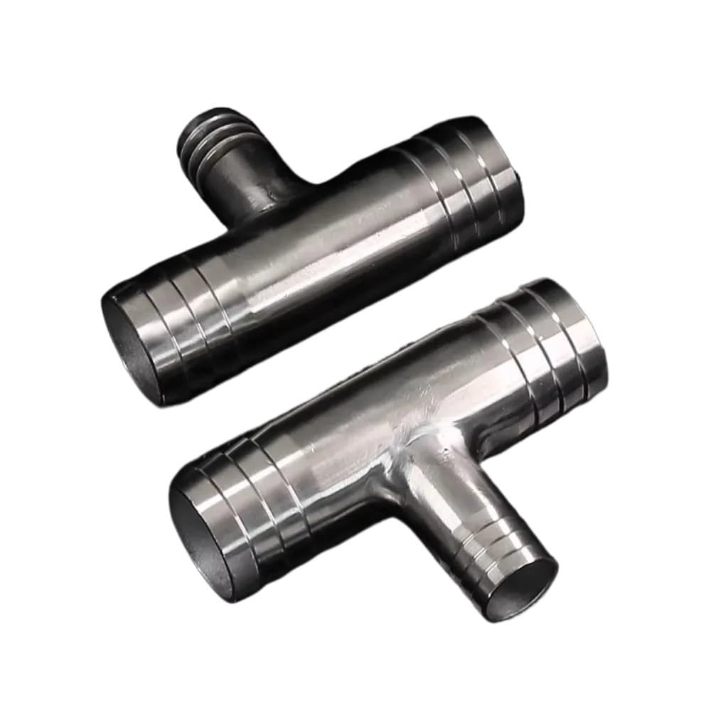 38-10-38mm Hose Reducer Tee 3 Ways Splitter 304 Stainless Steel Hosetail Connector Coupler Fitting ZGPOSQKZSC