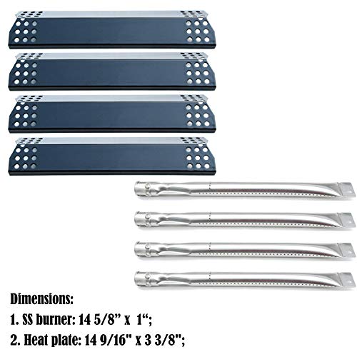 Direct Store Parts Kit Dg142 Replacement 14 5/8 Inch Burner For Sunbeam,Nexgrill,Grill Master 720-0697 Gas Grill Burners,Heat Plates (Stainless Steel Burner + Porcelain Steel Heat Plate) #TOP1