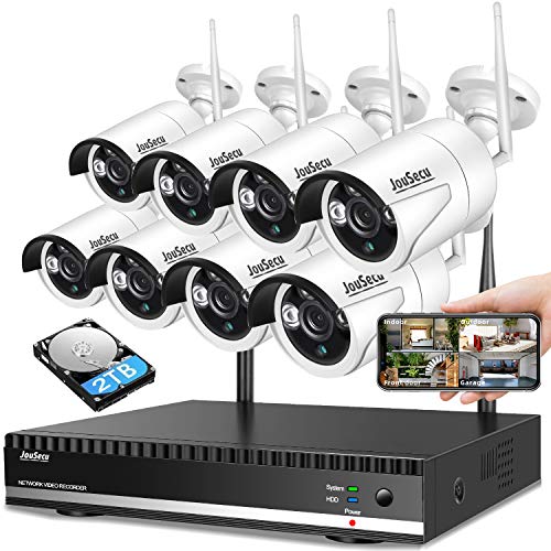 Exclusive Discount 90% Price Wireless Security Camera System Jousecu Surveillance Nvr Kit with 8ch Nvr 8pcs 1080p 1-Way Audio Night Vision Remote View Motion Detection Waterproof with 2TB Hard Drive