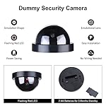 NONMON-Fake-Dummy-Dome-Camera-Homes-Business-Security-CCTV-Cameras-with-Flashing-Red-LED-Light-for-Indoor-and-Outdoor-4-PacksBlack