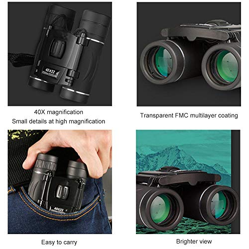 Binoculares Hd 40x22, telescopio profesional para caza miniatura 5